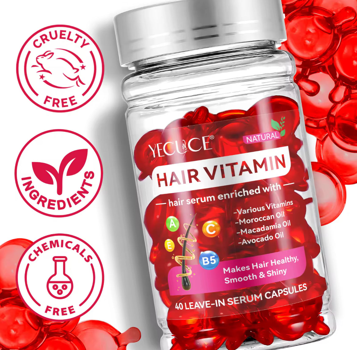 Deep Repair Hair Vitamin Leave-In-Serum Capsules