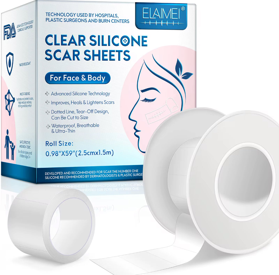 Clear Silicone Scar Sheets
