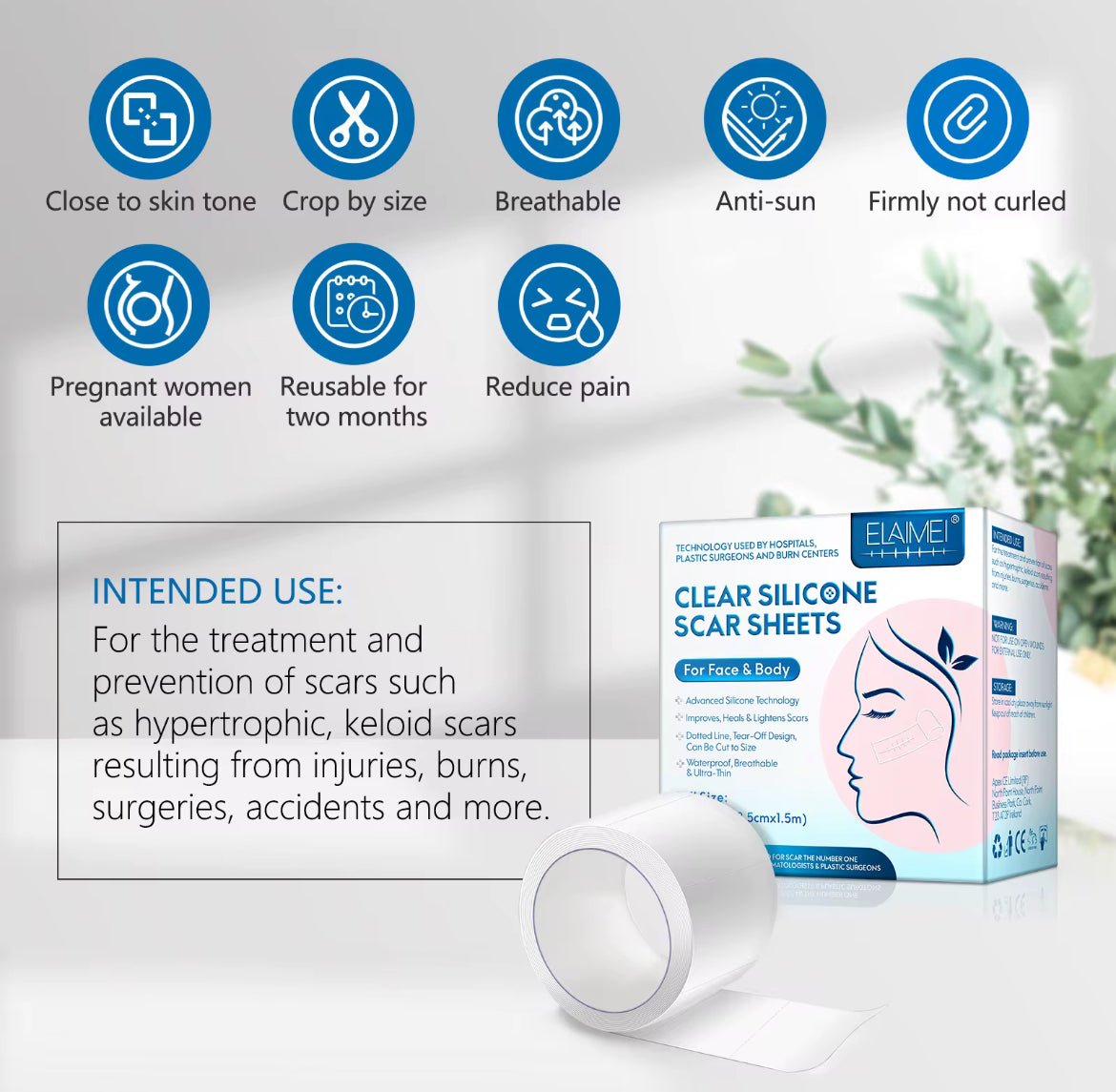 Clear Silicone Scar Sheets