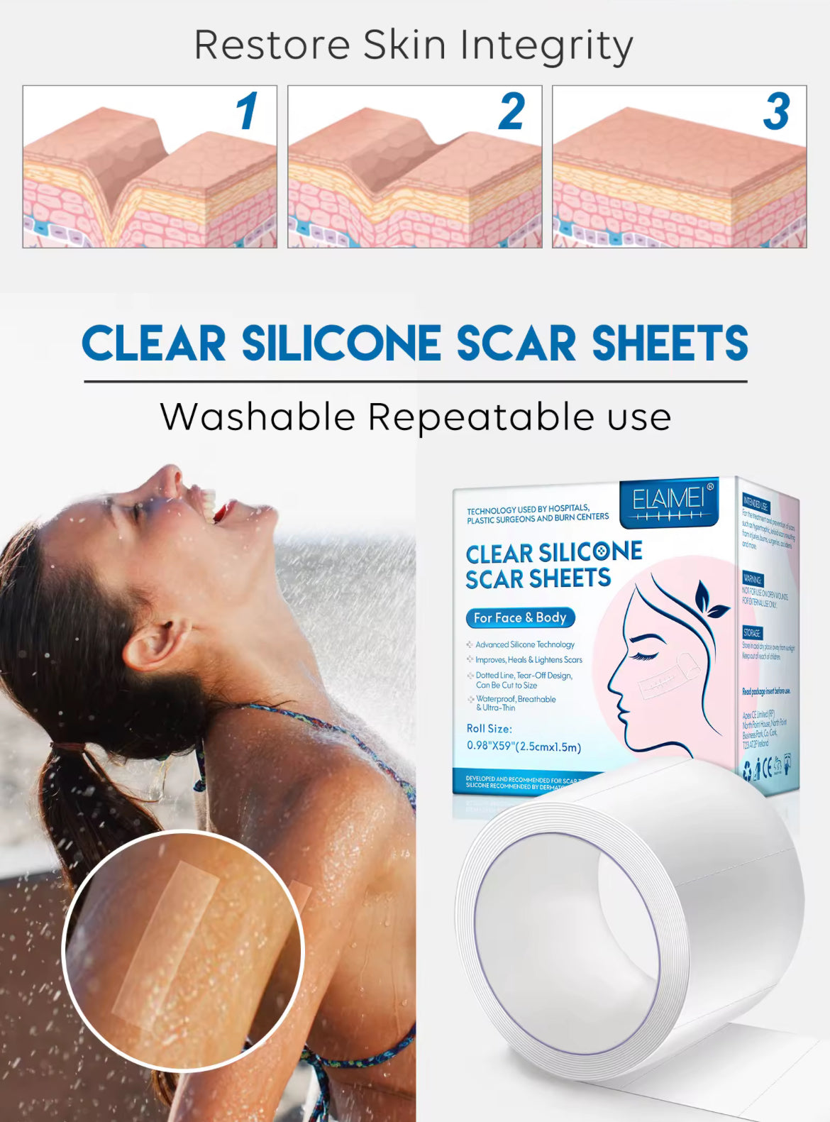 Clear Silicone Scar Sheets
